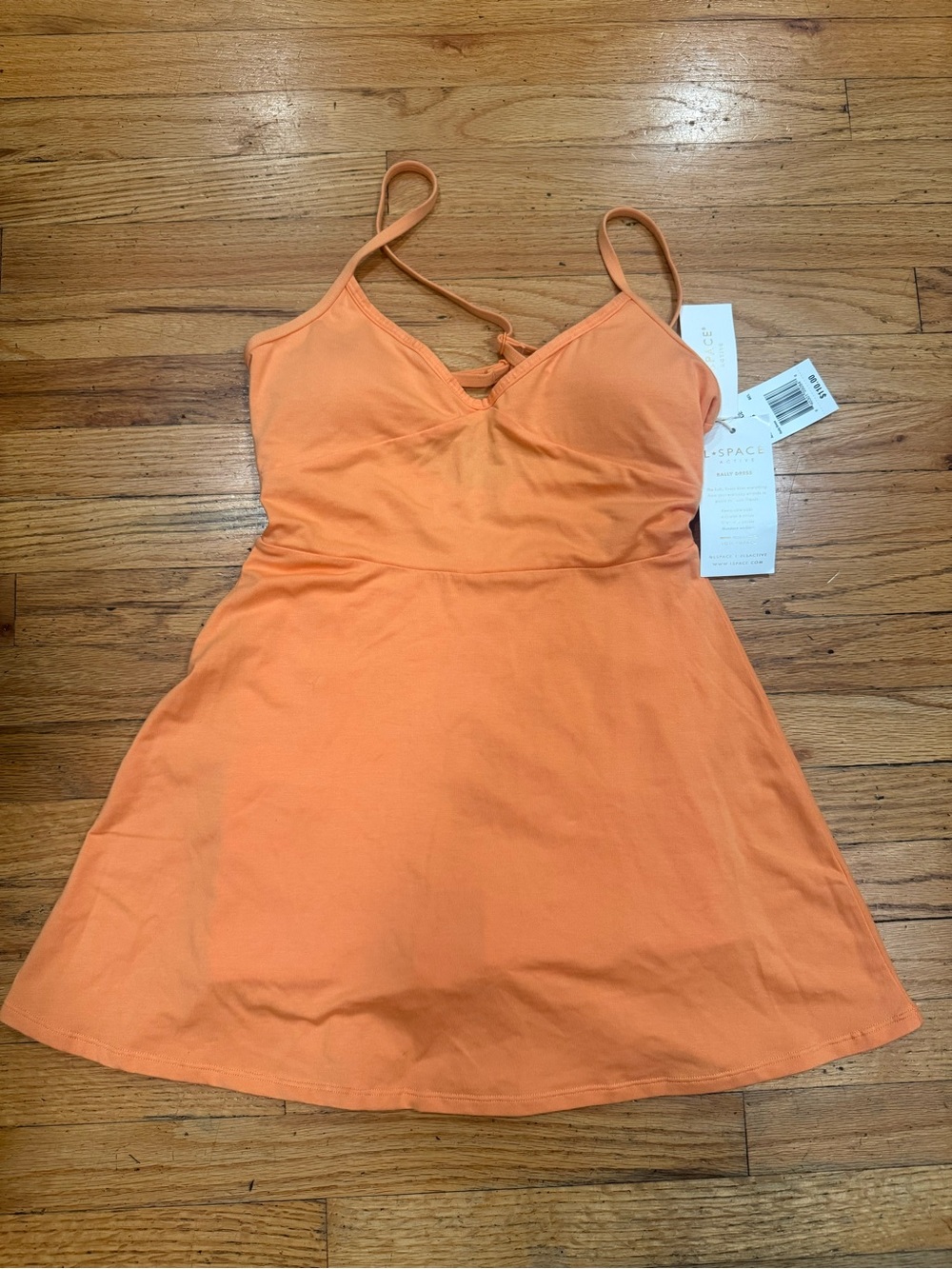 l*space Coral-Orange Spaghetti Strap Mini Dress